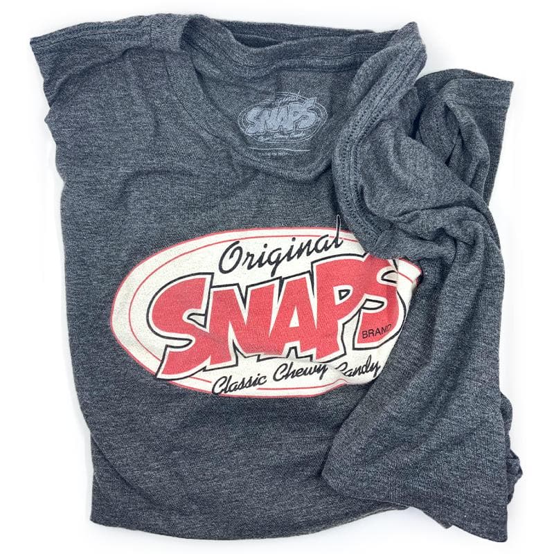 Grey T-Shirt with the SNAPS logo on the chest