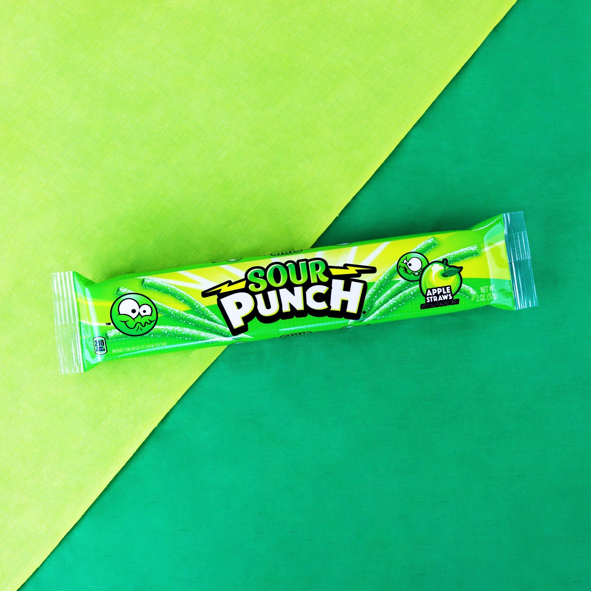 Sour Punch Green Apple & Berry Santa Straws 3.7 oz