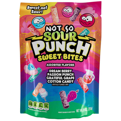 Front of Sour Punch Sweet (not sour) Bites Assorted Candy 9oz bag