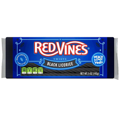 Front of RED VINES Black Licorice Twists 5oz Tray