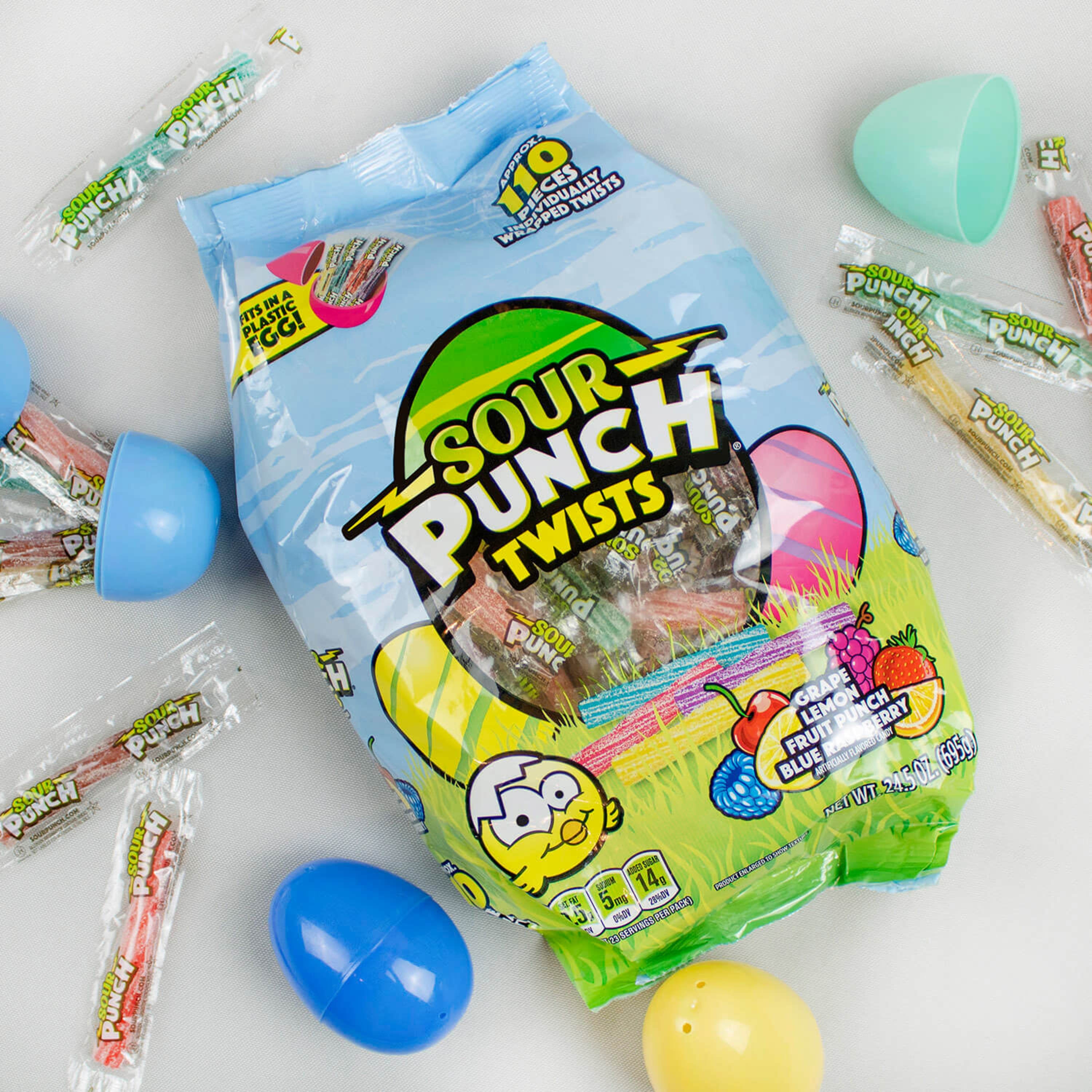 SOUR PUNCH Easter Candy Twists 24.5oz bag with 3