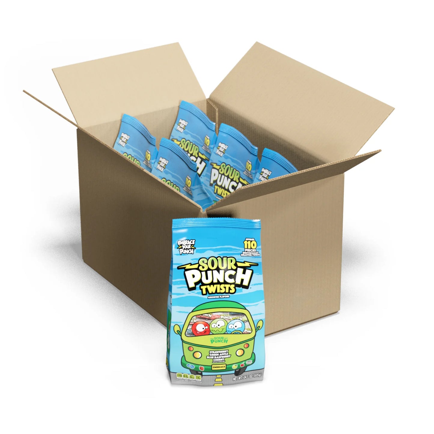 SOUR PUNCH Individually Wrapped Candy Twists (6-Pack)
